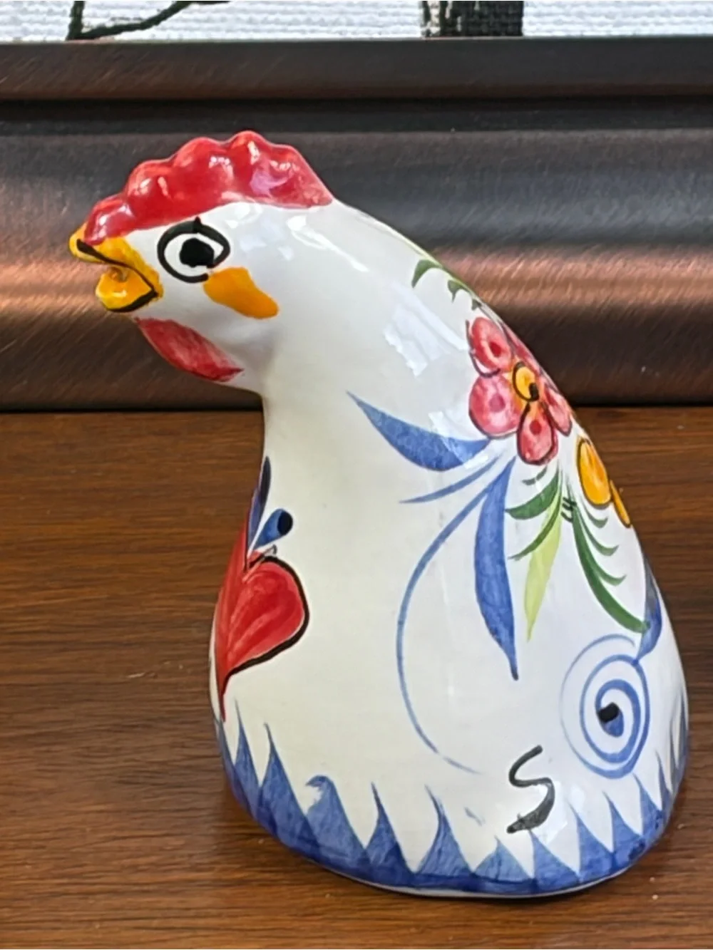 1980's Hand Painted White Alcobaca Rooster Of Barcelos Salt & Pepper Shakers